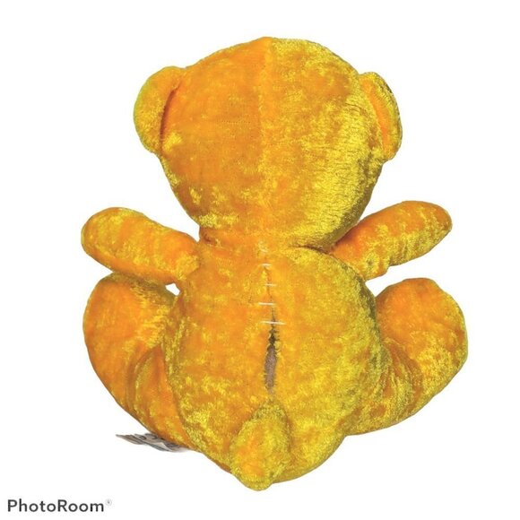 Kellytoy Orange Teddy Bear Plush with Bow 7.25" - Picture 3 of 6